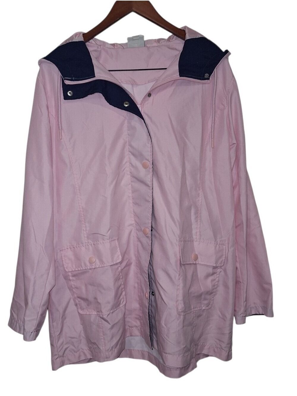 St Johns Bay Large Hooded Jacket Pink Navy